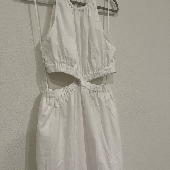 A.L.C. | Elegant Summer Whitney Cut Out Waist Midi Dress in White | Size 10 - Picture 4 of 15